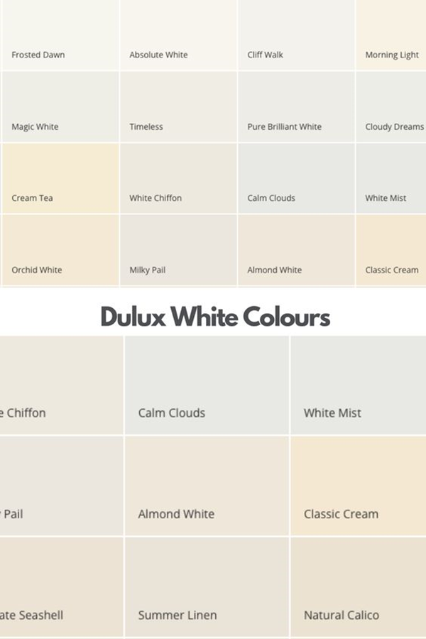 Bảng màu sơn trắng dulux